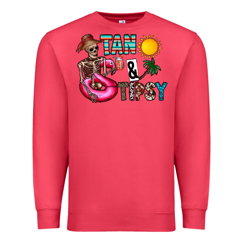 Tan Tipsy Premium Sweatshirt by CowhideDigitalArt | Teevron