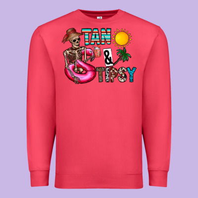 Tan Tipsy Premium Sweatshirt Designed By Cowhidedigitalart