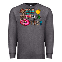 Charcoal Heather Tan Tipsy Premium Sweatshirt - CowhideDigitalArt
