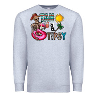 Heather Grey Tan Tipsy Premium Sweatshirt - CowhideDigitalArt