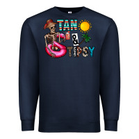 Navy Tan Tipsy Premium Sweatshirt - CowhideDigitalArt