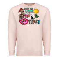 Pale Pink Tan Tipsy Premium Sweatshirt - CowhideDigitalArt