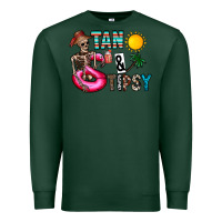 Sports Green Tan Tipsy Premium Sweatshirt - CowhideDigitalArt