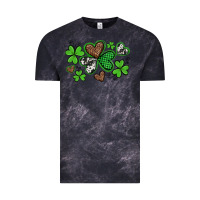 Cloud Black western st patricks day shamrocks and hearts Vintage Tee - Artiststas
