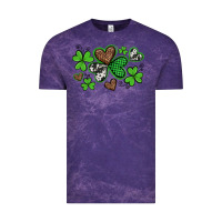 Cloud Purple western st patricks day shamrocks and hearts Vintage Tee - Artiststas