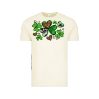 Western St Patricks Day Shamrocks And Hearts Vintage Tee | Teevron