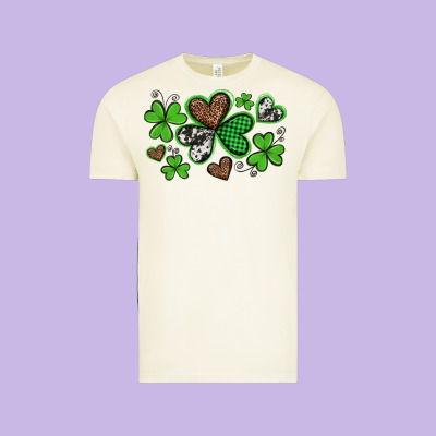 Western St Patricks Day Shamrocks And Hearts Vintage Tee Designed By Artiststas
