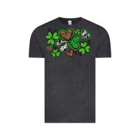 Vintage Black western st patricks day shamrocks and hearts Vintage Tee - Artiststas