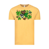 Vintage Mustard western st patricks day shamrocks and hearts Vintage Tee - Artiststas