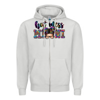 Dove Grey mess mini messy bun Zipper Hoodie - Zillion Design Studio