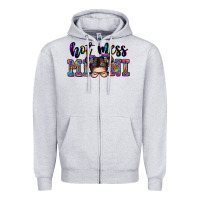 Heather Grey mess mini messy bun Zipper Hoodie - Zillion Design Studio