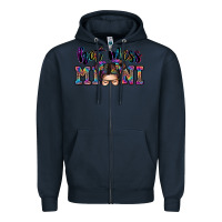 Navy mess mini messy bun Zipper Hoodie - Zillion Design Studio
