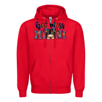 Red mess mini messy bun Zipper Hoodie - Zillion Design Studio