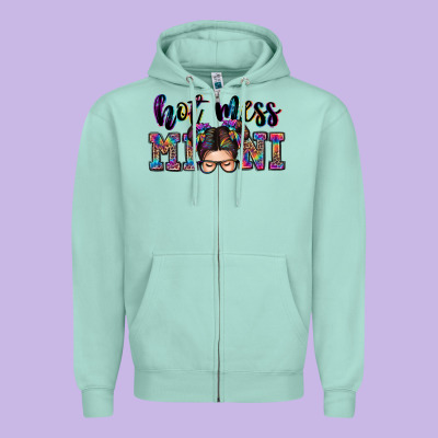 Mess Mini Messy Bun Zipper Hoodie Designed By Zillion Design Studio