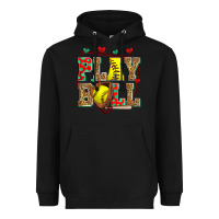 Black play ball softball Heavyweight Hoodie - Zillion Design Studio