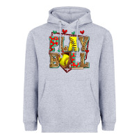 Heather Grey play ball softball Heavyweight Hoodie - Zillion Design Studio