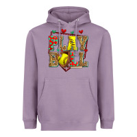Lavender play ball softball Heavyweight Hoodie - Zillion Design Studio