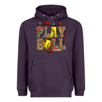 Plum play ball softball Heavyweight Hoodie - Zillion Design Studio