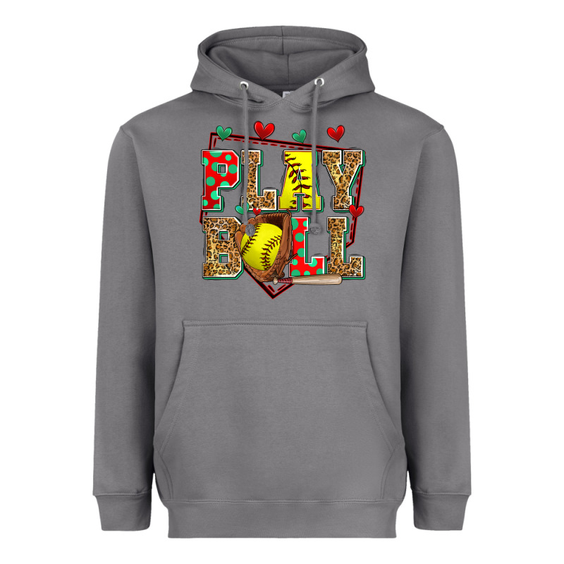 Play Ball Softball Heavyweight Hoodie by Zillion Design Studio | Teevron