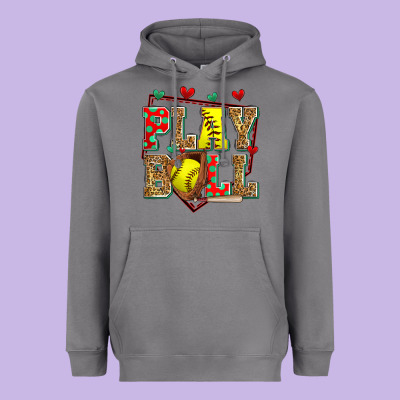 Play Ball Softball Heavyweight Hoodie Designed By Zillion Design Studio