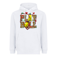 White play ball softball Heavyweight Hoodie - Zillion Design Studio