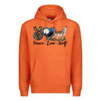 Carrot Peace Love Wolf Premium Hoodie - LillyAllenDesigns