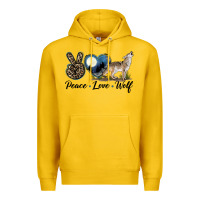 Lemon Peace Love Wolf Premium Hoodie - LillyAllenDesigns
