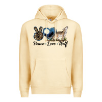 Pina Colada Peace Love Wolf Premium Hoodie - LillyAllenDesigns