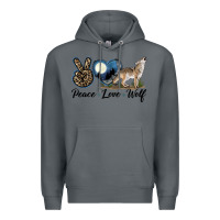 Rock Peace Love Wolf Premium Hoodie - LillyAllenDesigns