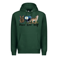 Sports Green Peace Love Wolf Premium Hoodie - LillyAllenDesigns
