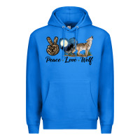 True Royal Peace Love Wolf Premium Hoodie - LillyAllenDesigns