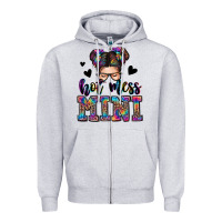 Heather Grey mess mini messy bun Zipper Hoodie - Zillion Design Studio