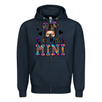 Navy mess mini messy bun Zipper Hoodie - Zillion Design Studio