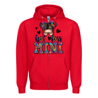 Red mess mini messy bun Zipper Hoodie - Zillion Design Studio