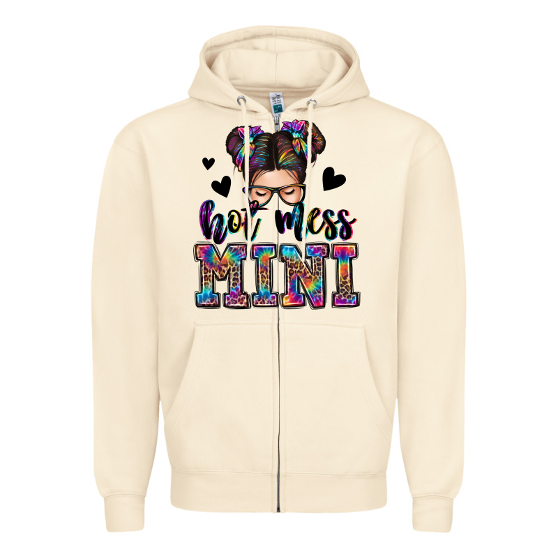 Mess Mini Messy Bun Zipper Hoodie by Zillion Design Studio | Teevron