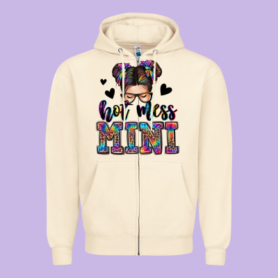 Mess Mini Messy Bun Zipper Hoodie Designed By Zillion Design Studio