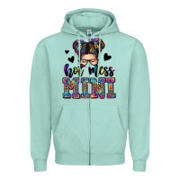 Seafoam mess mini messy bun Zipper Hoodie - Zillion Design Studio
