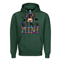 Sports Green mess mini messy bun Zipper Hoodie - Zillion Design Studio