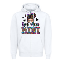 White mess mini messy bun Zipper Hoodie - Zillion Design Studio