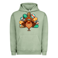 Pigment Oil Green thanksgiving turkey Urban Hoodie - Jasminsmagicworld