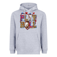 Heather Grey play ball baseball Heavyweight Hoodie - Zillion Design Studio