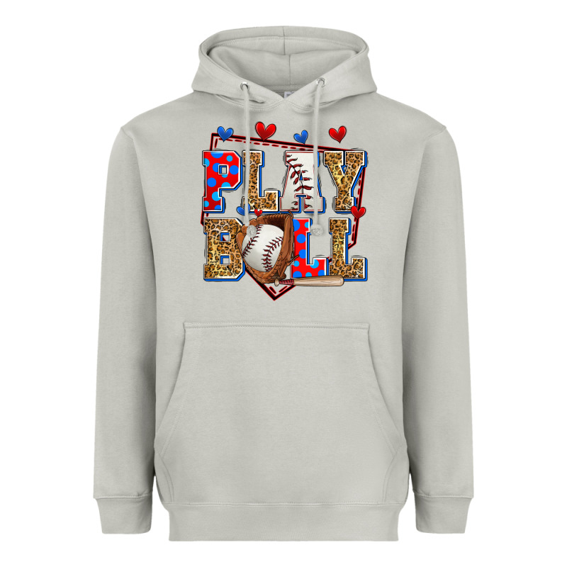 Play Ball Baseball Heavyweight Hoodie by Zillion Design Studio | Teevron