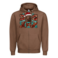 Chestnut Christmas Labrador Dog Mom Zipper Hoodie - RanaPortraitStore