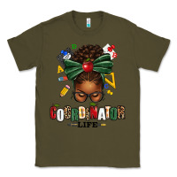 Army Green educational coordinator life afro messy bun Classic Tee - texasbilliewilder