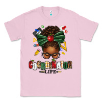 Bubblegum Pink educational coordinator life afro messy bun Classic Tee - texasbilliewilder