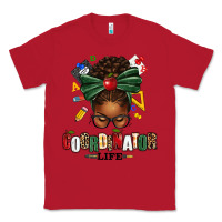 Red educational coordinator life afro messy bun Classic Tee - texasbilliewilder