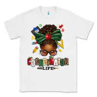 White educational coordinator life afro messy bun Classic Tee - texasbilliewilder