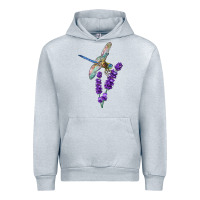 Heather Grey Dragonfly With Lavender Urban Hoodie - LillyAllenDesigns