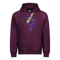 Mauve Wine Dragonfly With Lavender Urban Hoodie - LillyAllenDesigns