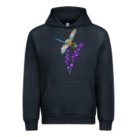 Navy Dragonfly With Lavender Urban Hoodie - LillyAllenDesigns